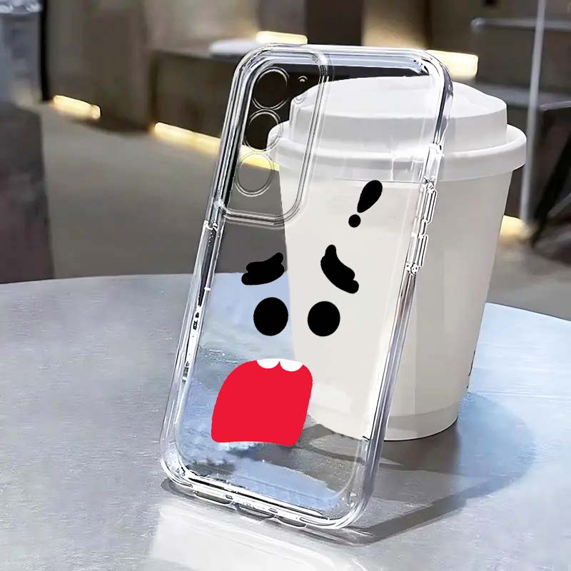 Oppo A78 - Custodia trasparente con motivo emoji cartone